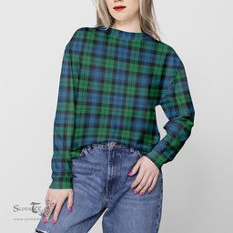 ScotsTee Shop Scottish Black Watch Ancient Clan Tartan Womens Raglan Sleeve Sweatshirt