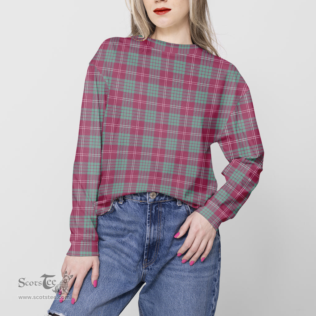 ScotsTee Shop Scottish Crawford Ancient Clan Tartan Womens Raglan Sleeve Sweatshirt