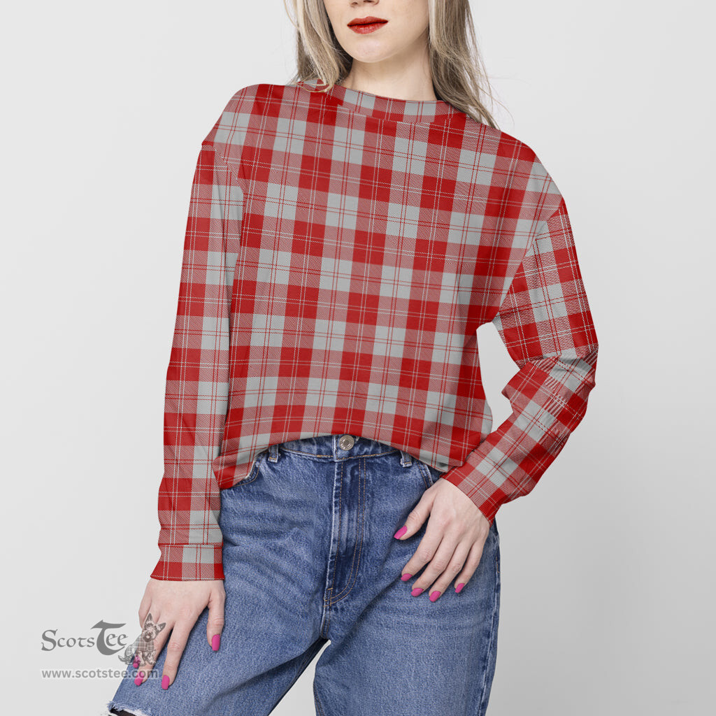 ScotsTee Shop Scottish Erskine Red Clan Tartan Womens Raglan Sleeve Sweatshirt