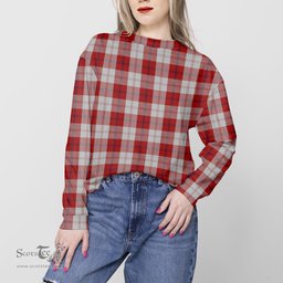 ScotsTee Shop Scottish Cunningham Dress Clan Tartan Womens Raglan Sleeve Sweatshirt