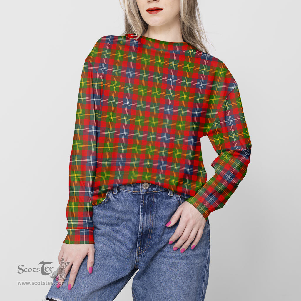 ScotsTee Shop Scottish Forrester Modern Clan Tartan Womens Raglan Sleeve Sweatshirt