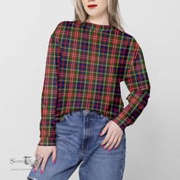 ScotsTee Shop Scottish Christie Clan Tartan Womens Raglan Sleeve Sweatshirt