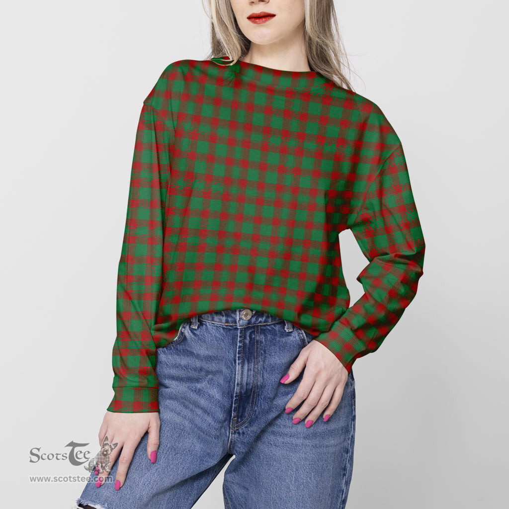 ScotsTee Shop Scottish Donachie Clan Tartan Womens Raglan Sleeve Sweatshirt