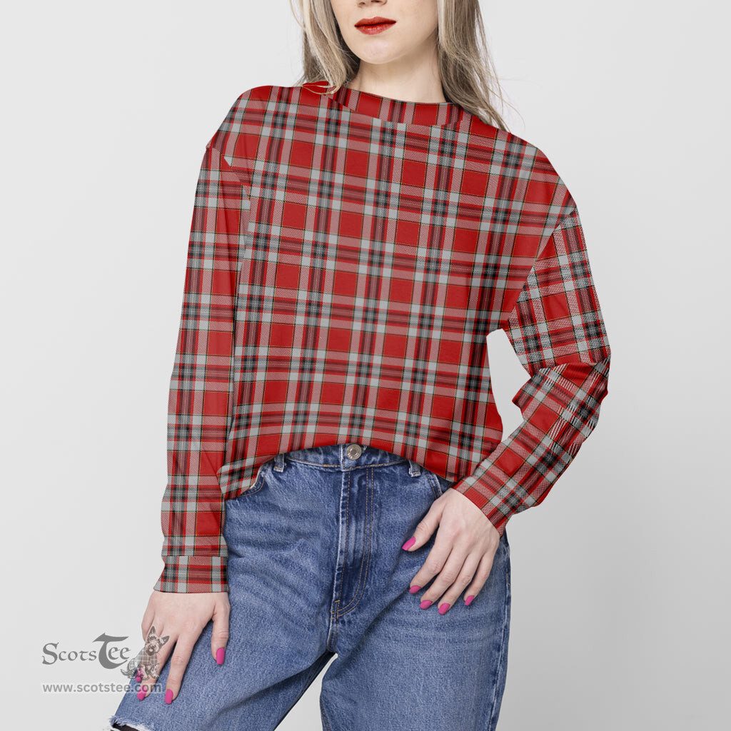 ScotsTee Shop Scottish Drummond of Perth Dress Clan Tartan Womens Raglan Sleeve Sweatshirt