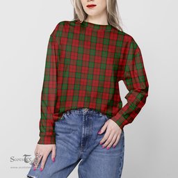 ScotsTee Shop Scottish Dunbar Clan Tartan Womens Raglan Sleeve Sweatshirt