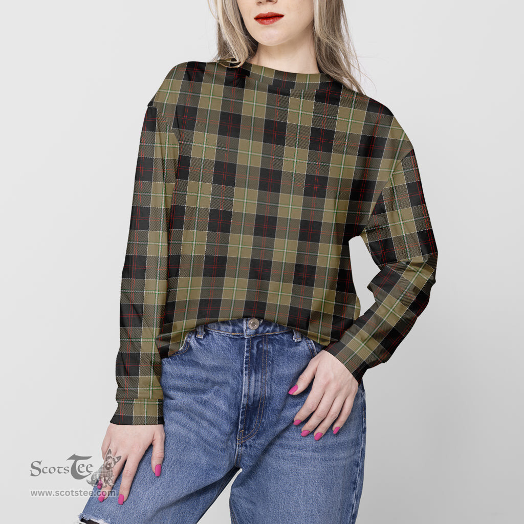 ScotsTee Shop Scottish Dunlop Hunting Clan Tartan Womens Raglan Sleeve Sweatshirt