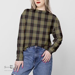 ScotsTee Shop Scottish Dunlop Hunting Clan Tartan Womens Raglan Sleeve Sweatshirt