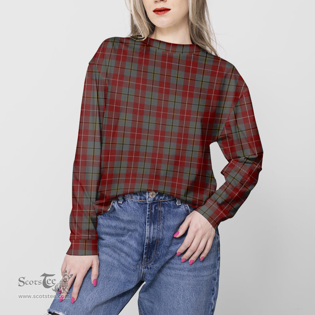 ScotsTee Shop Scottish Douglas Ancient Red Clan Tartan Womens Raglan Sleeve Sweatshirt