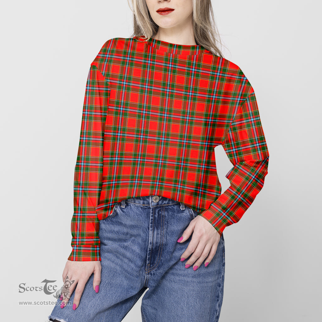 ScotsTee Shop Scottish Drummond of Perth Clan Tartan Womens Raglan Sleeve Sweatshirt