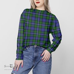 ScotsTee Shop Scottish Donnachaidh Clan Tartan Womens Raglan Sleeve Sweatshirt