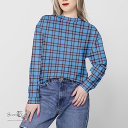 ScotsTee Shop Scottish Elliot Ancient Clan Tartan Womens Raglan Sleeve Sweatshirt