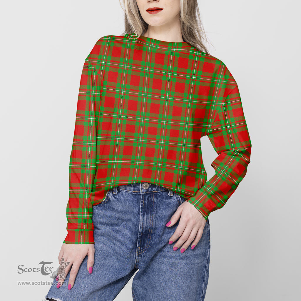 ScotsTee Shop Scottish Grierson Clan Tartan Womens Raglan Sleeve Sweatshirt