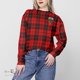 ScotsTee Shop Scottish Hogg Clan Tartan Womens Raglan Sleeve Sweatshirt with Family Crest