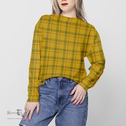 ScotsTee Shop Scottish Houston Clan Tartan Womens Raglan Sleeve Sweatshirt