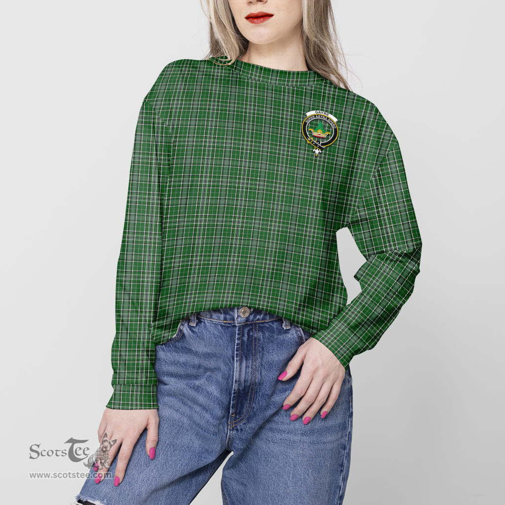 ScotsTee Shop Scottish Gayre Dress Clan Tartan Womens Raglan Sleeve Sweatshirt with Family Crest