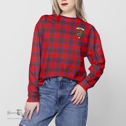 ScotsTee Shop Scottish Leslie Modern Clan Tartan Womens Raglan Sleeve Sweatshirt with Family Crest