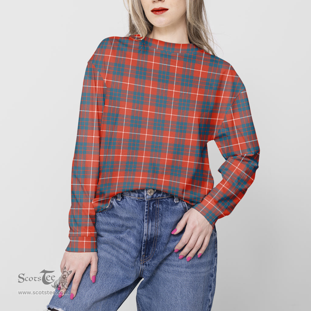 ScotsTee Shop Scottish Hamilton Ancient Clan Tartan Womens Raglan Sleeve Sweatshirt