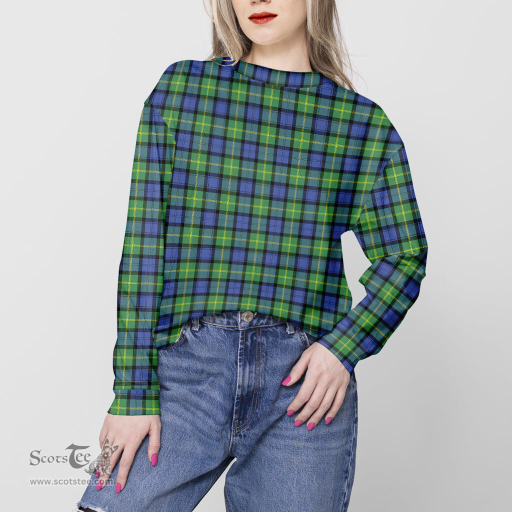 ScotsTee Shop Scottish Gordon Old Ancient Clan Tartan Womens Raglan Sleeve Sweatshirt