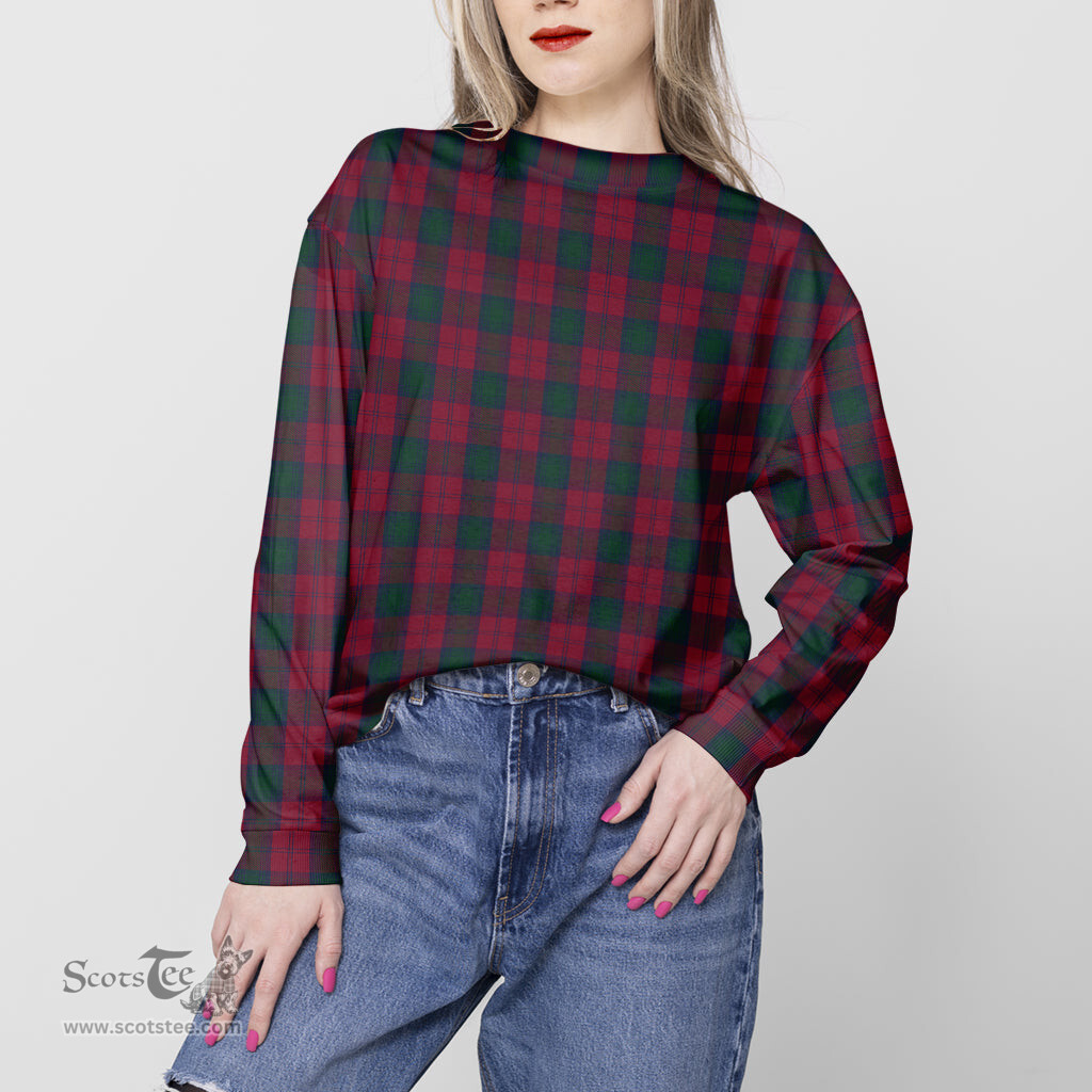 ScotsTee Shop Scottish Lindsay Clan Tartan Womens Raglan Sleeve Sweatshirt
