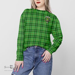 ScotsTee Shop Scottish Galloway Clan Tartan Womens Raglan Sleeve Sweatshirt with Family Crest