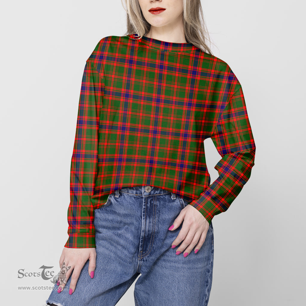ScotsTee Shop Scottish Kinninmont Clan Tartan Womens Raglan Sleeve Sweatshirt