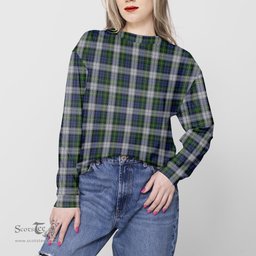 ScotsTee Shop Scottish Gordon Dress Clan Tartan Womens Raglan Sleeve Sweatshirt