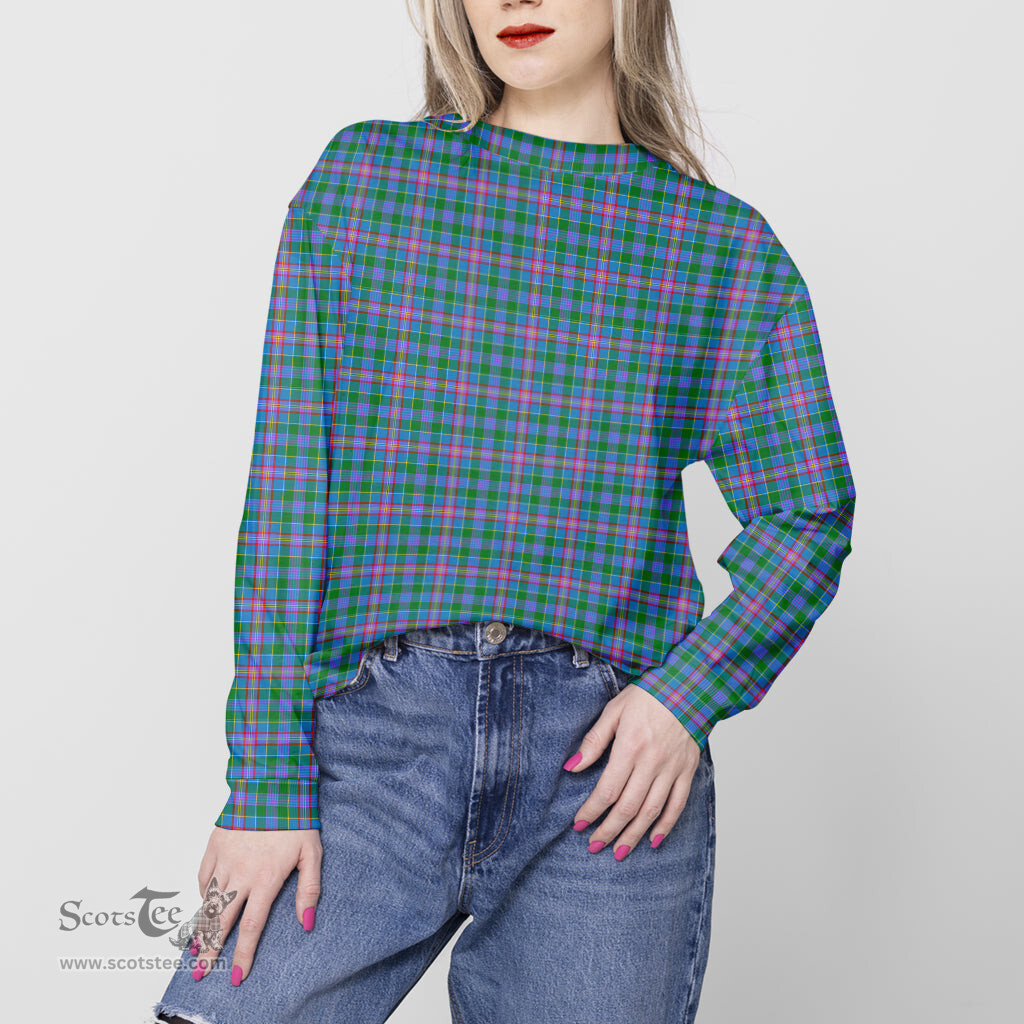 ScotsTee Shop Scottish Pitcairn Hunting Clan Tartan Womens Raglan Sleeve Sweatshirt