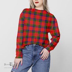ScotsTee Shop Scottish Nicolson Modern Clan Tartan Womens Raglan Sleeve Sweatshirt