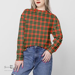 ScotsTee Shop Scottish MacLachlan Hunting Modern Clan Tartan Womens Raglan Sleeve Sweatshirt