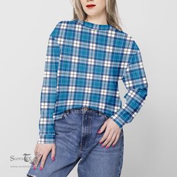 ScotsTee Shop Scottish Roberton Clan Tartan Womens Raglan Sleeve Sweatshirt