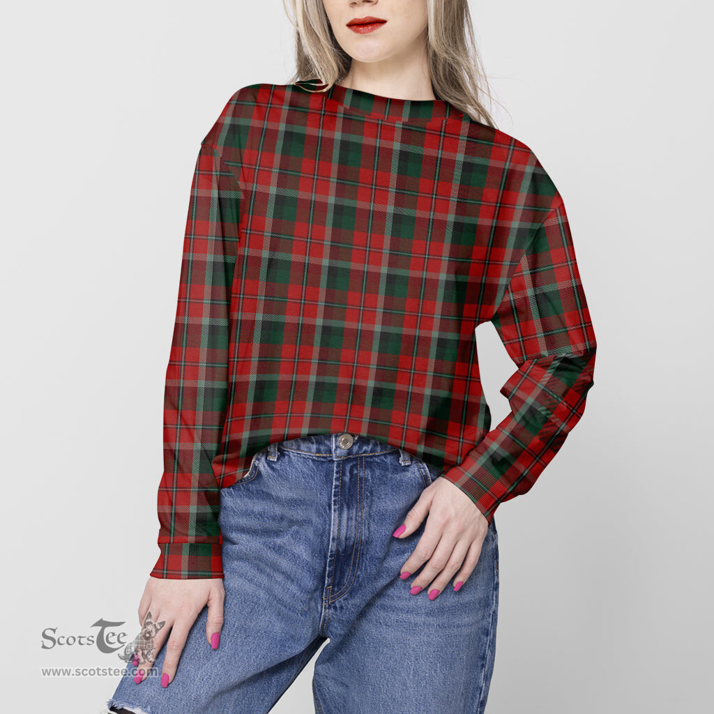 ScotsTee Shop Scottish Montrose Clan Tartan Womens Raglan Sleeve Sweatshirt