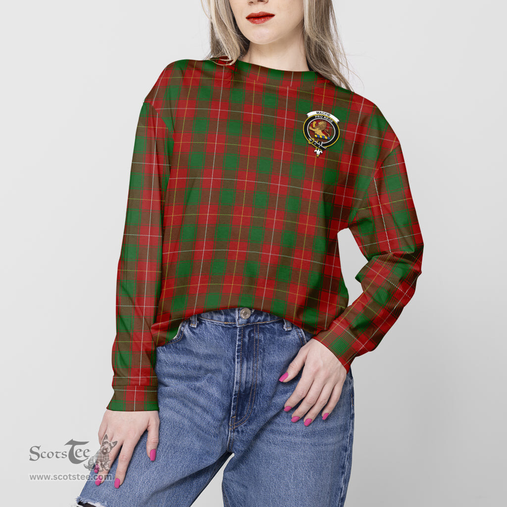 ScotsTee Shop Scottish MacFie Clan Tartan Womens Raglan Sleeve Sweatshirt with Family Crest