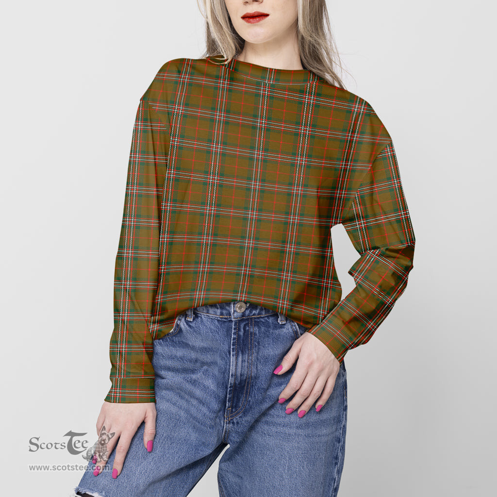 ScotsTee Shop Scottish Scott Brown Modern Clan Tartan Womens Raglan Sleeve Sweatshirt