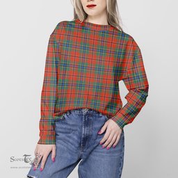 ScotsTee Shop Scottish MacLean of Duart Ancient Clan Tartan Womens Raglan Sleeve Sweatshirt
