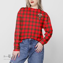 ScotsTee Shop Scottish MacNab Modern Clan Tartan Womens Raglan Sleeve Sweatshirt with Family Crest