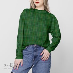 ScotsTee Shop Scottish Wexford County Ireland Clan Tartan Womens Raglan Sleeve Sweatshirt