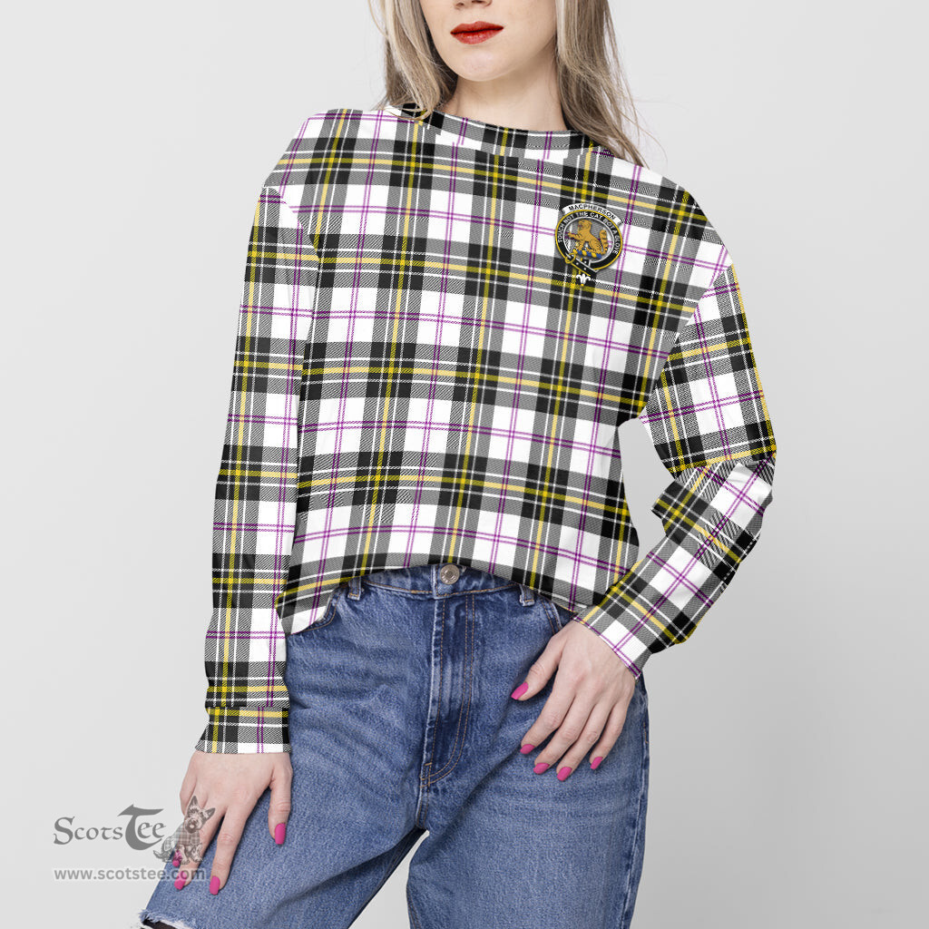 ScotsTee Shop Scottish MacPherson Dress Modern Clan Tartan Womens Raglan Sleeve Sweatshirt with Family Crest