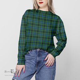ScotsTee Shop Scottish O'Donohue Clan Tartan Womens Raglan Sleeve Sweatshirt