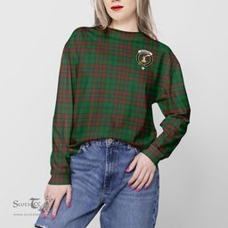 ScotsTee Shop Scottish Matheson Hunting Highland Clan Tartan Womens Raglan Sleeve Sweatshirt with Family Crest