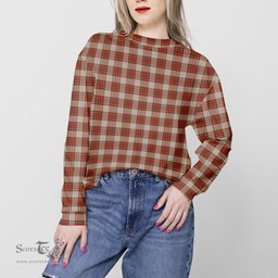 ScotsTee Shop Scottish McBrayer Dress Clan Tartan Womens Raglan Sleeve Sweatshirt