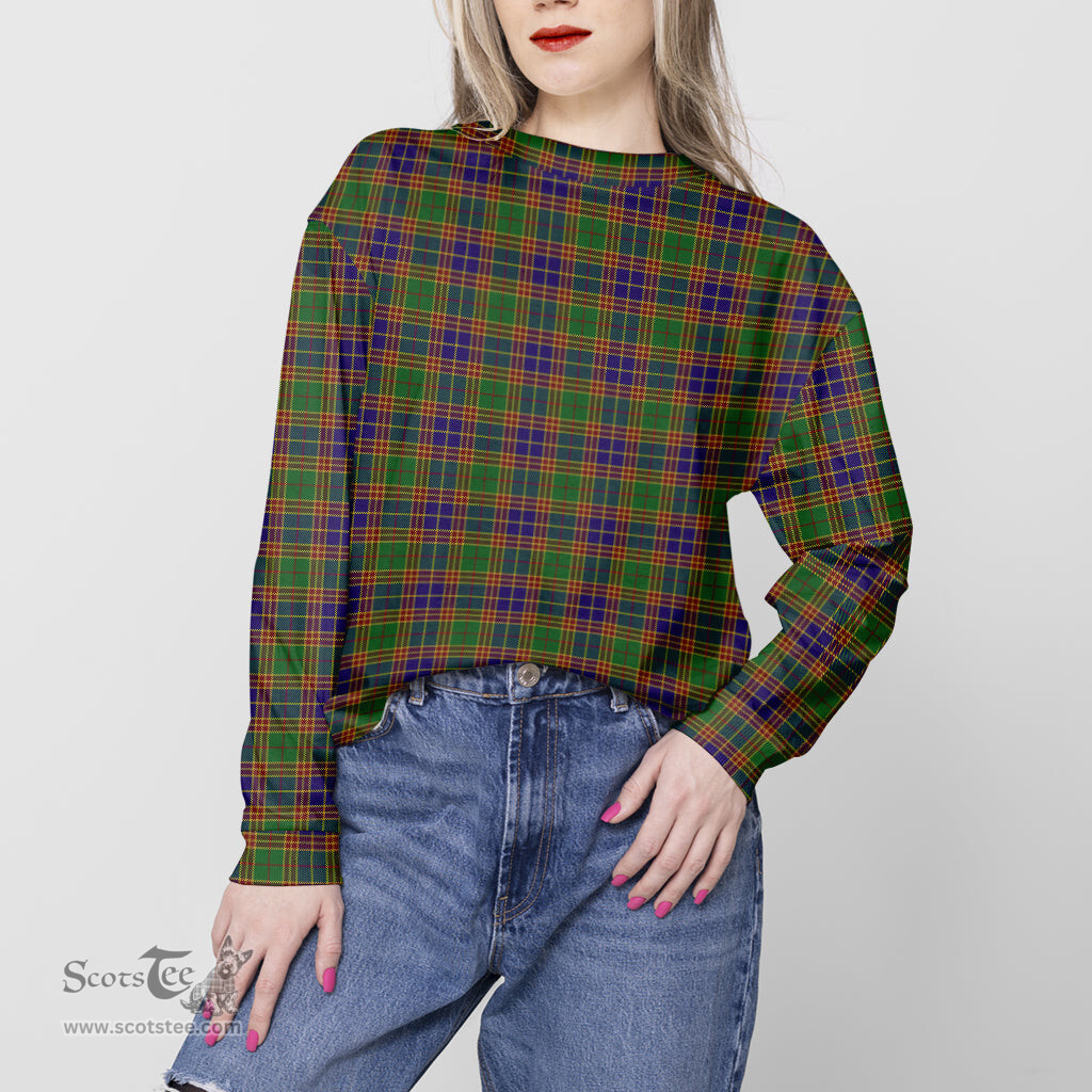 ScotsTee Shop Scottish Stevenson Old Clan Tartan Womens Raglan Sleeve Sweatshirt