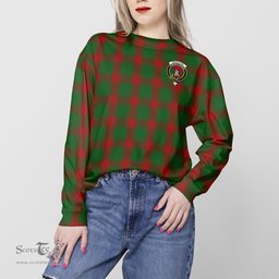 ScotsTee Shop Scottish Middleton Clan Tartan Womens Raglan Sleeve Sweatshirt with Family Crest