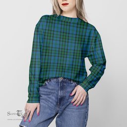 ScotsTee Shop Scottish Matheson Hunting Clan Tartan Womens Raglan Sleeve Sweatshirt