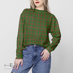 ScotsTee Shop Scottish MacKinnon Hunting Modern Clan Tartan Womens Raglan Sleeve Sweatshirt