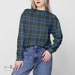 ScotsTee Shop Scottish MacInnes Modern Clan Tartan Womens Raglan Sleeve Sweatshirt