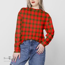 ScotsTee Shop Scottish MacQuarrie Modern Clan Tartan Womens Raglan Sleeve Sweatshirt
