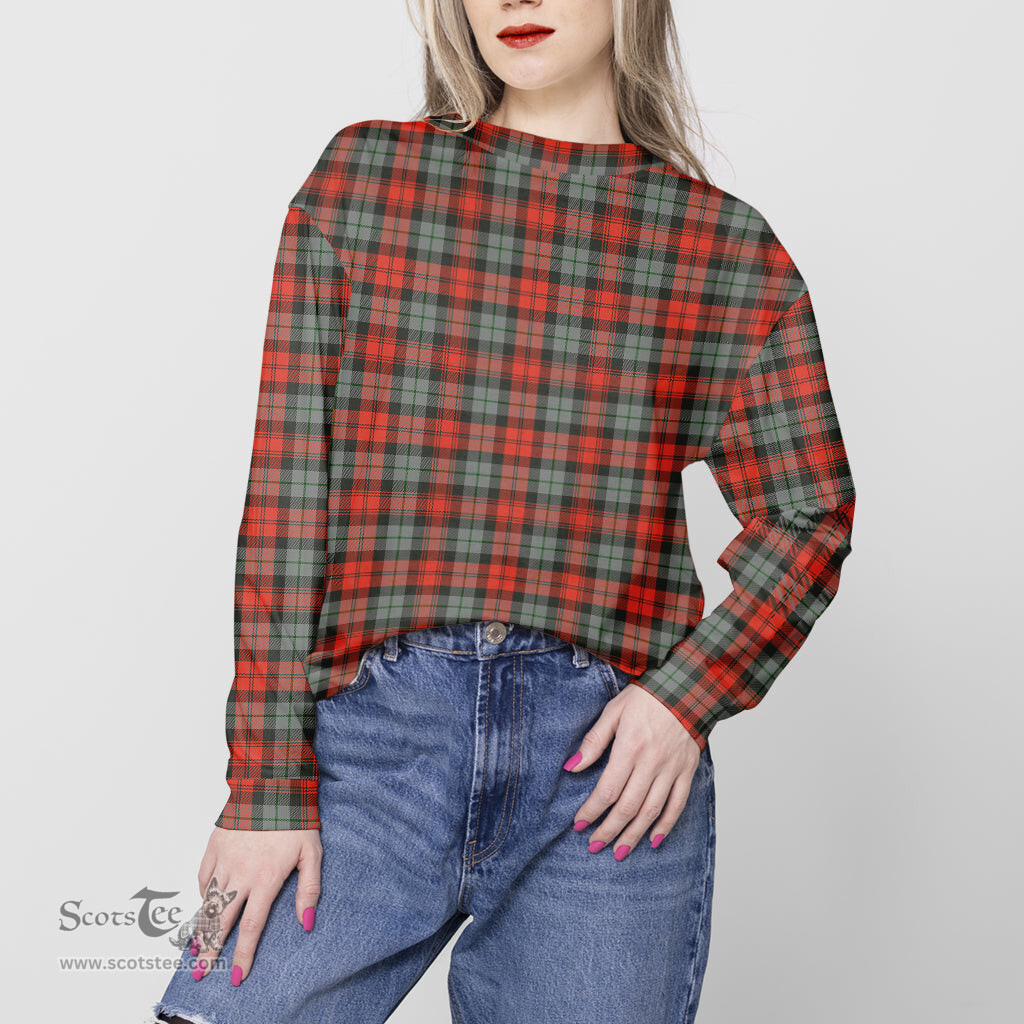 ScotsTee Shop Scottish MacLachlan Weathered Clan Tartan Womens Raglan Sleeve Sweatshirt