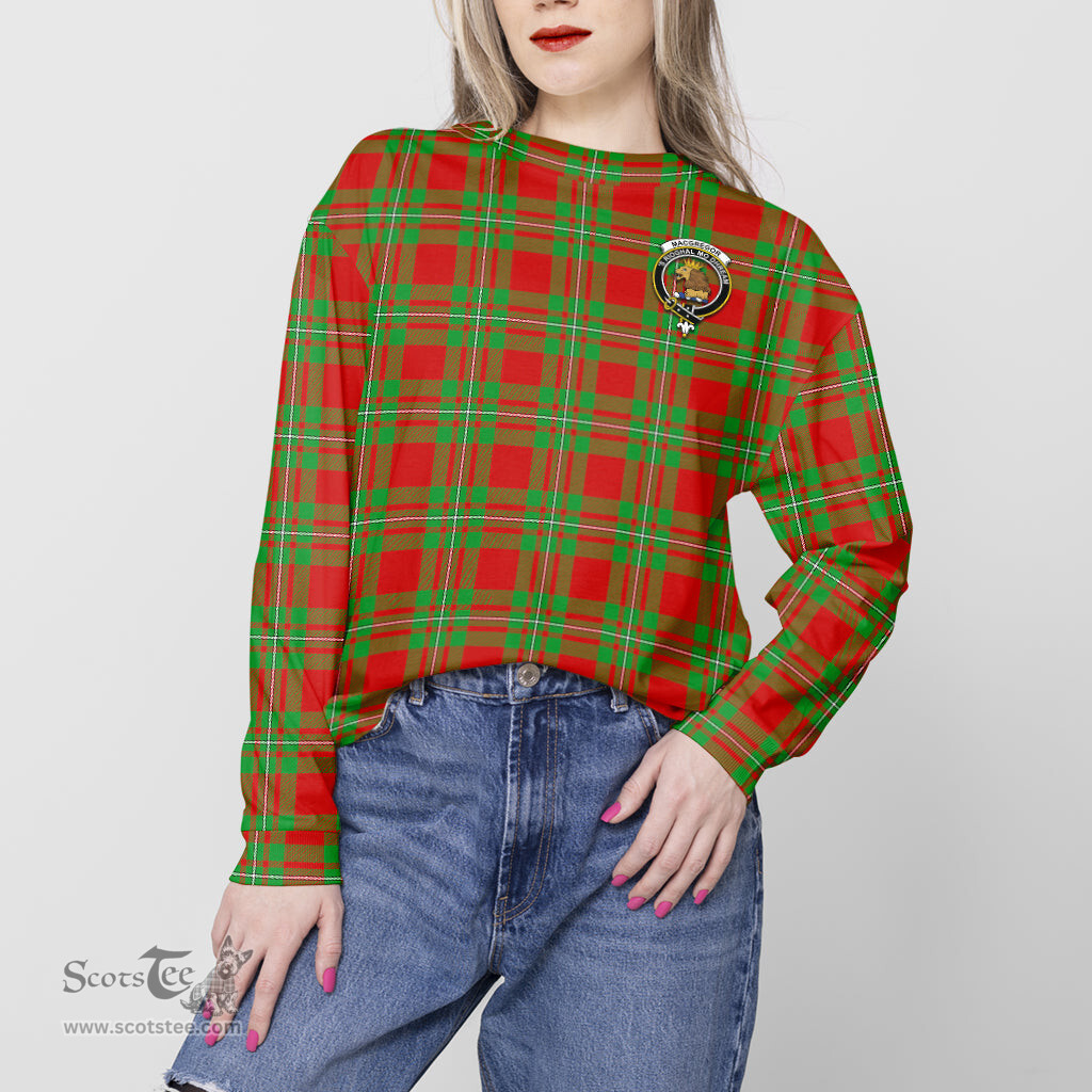 ScotsTee Shop Scottish MacGregor Modern Clan Tartan Womens Raglan Sleeve Sweatshirt with Family Crest