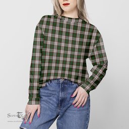 ScotsTee Shop Scottish MacKinnon Dress Clan Tartan Womens Raglan Sleeve Sweatshirt