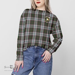 ScotsTee Shop Scottish Stewart of Appin Dress Clan Tartan Womens Raglan Sleeve Sweatshirt with Family Crest